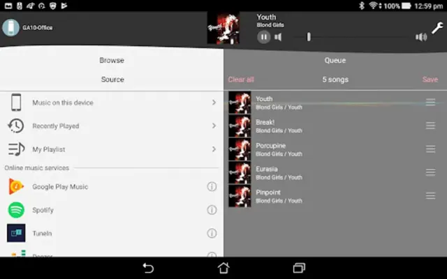 Panasonic Music Control android App screenshot 1